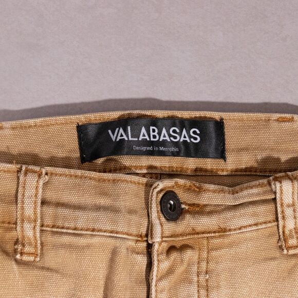 Valabasas Carpenter Stacked Flared Splatter Distressed Brown Jeans Men's 31x35 - Picture 3 of 8